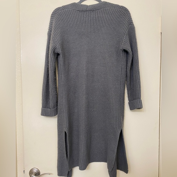 FOREVER 21 Long gray split hem sweater knit duster cardigan - Picture 4 of 5